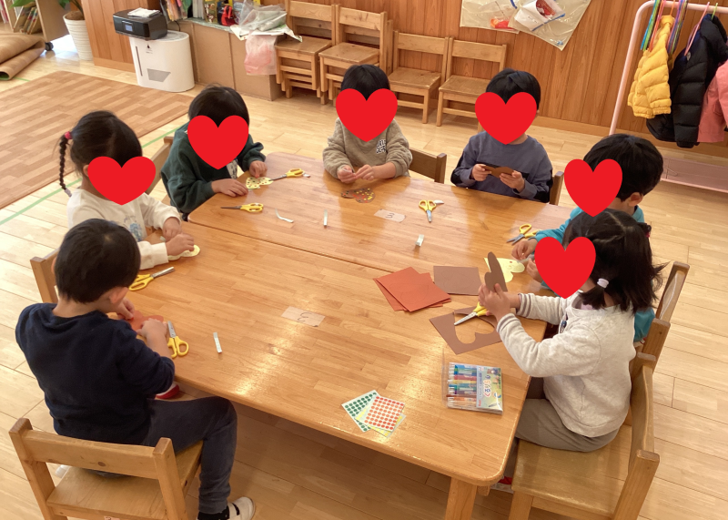 バレンタイン（本物の食べ物は園内では×）
